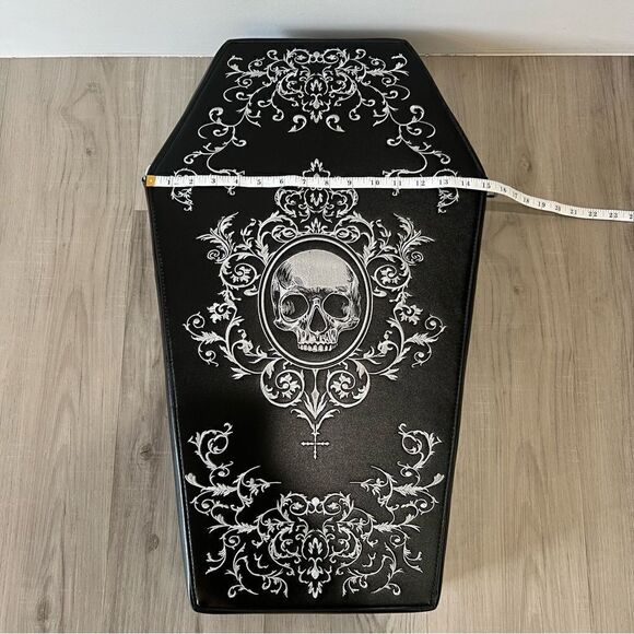 Widow x Dolls Kill whatnot Exclusive Black white Coffin skull Bag/backpack - Picture 8 of 10